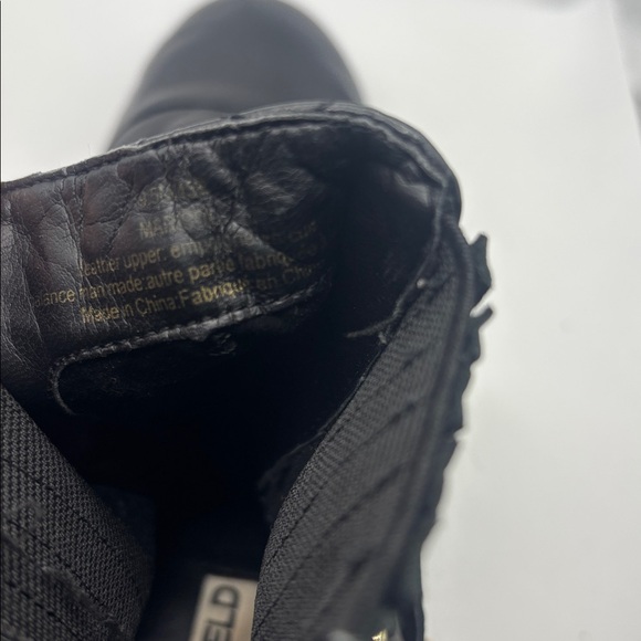 Karl Lagerfeld Paris Black Marisol Boots SZ 9.5 Leather Upper quilted 80s Vibe - Picture 7 of 12